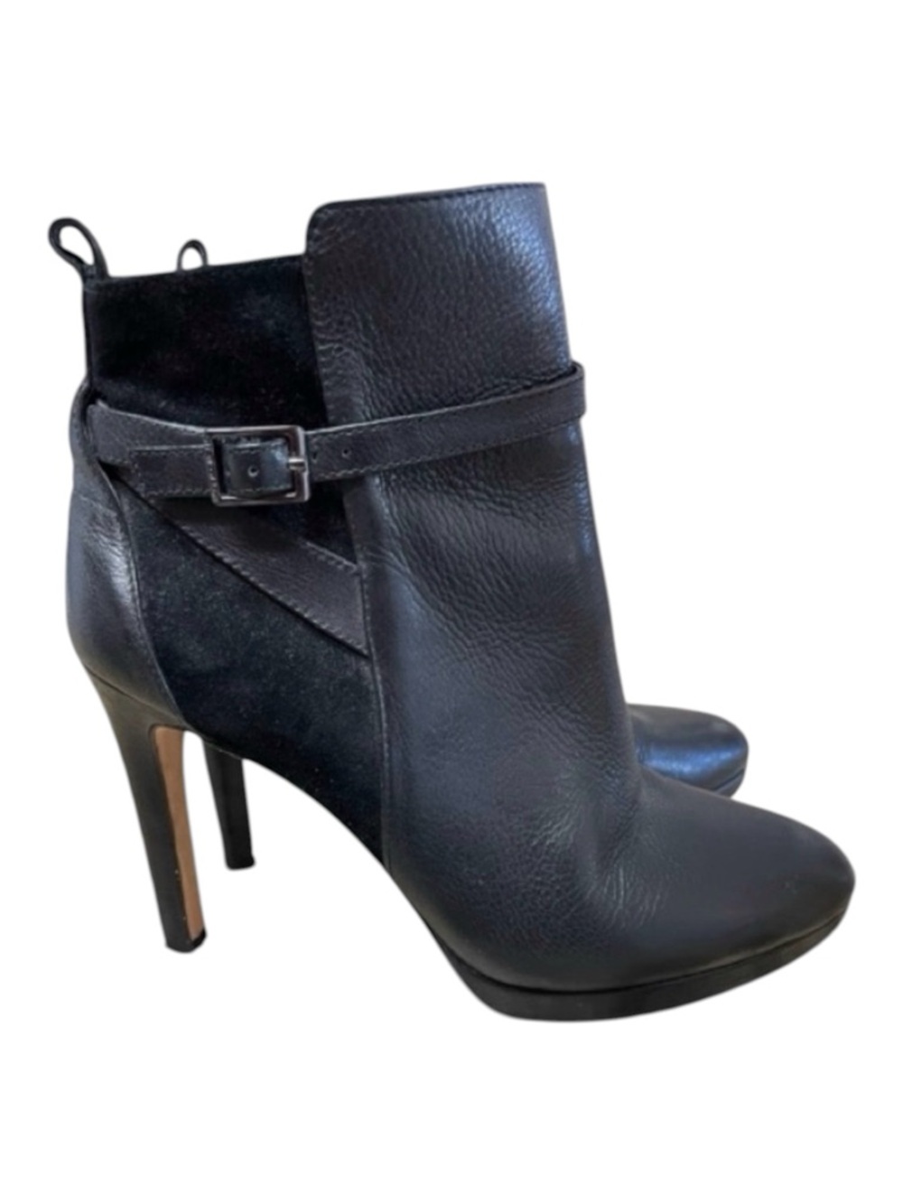Antonio Melani Black Velvet Leather and Suede  Zip Up Bootie Stilettos  Size 8